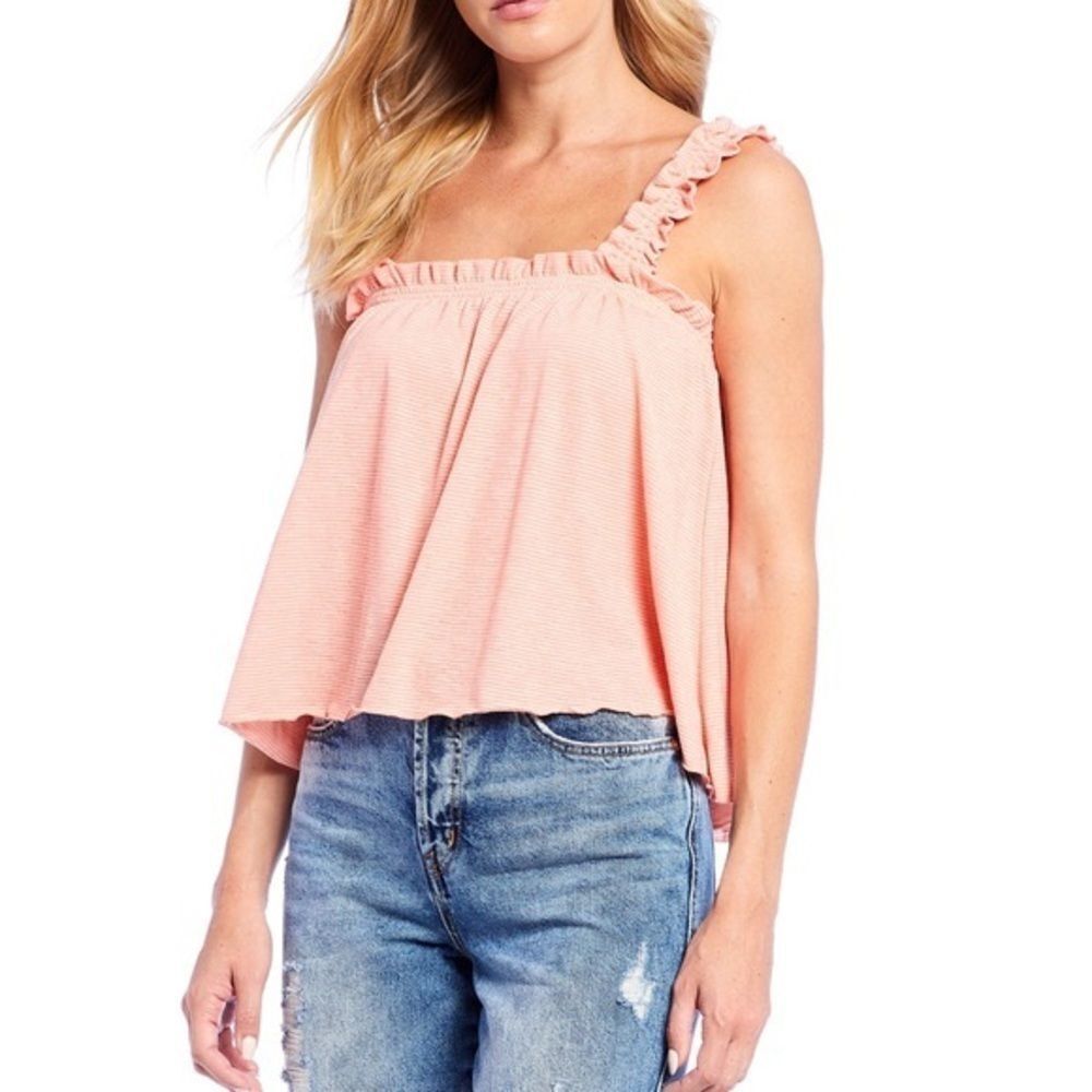 Ella Moss Addy Knit‎ Striped Ruffle Tank - Picture 2 of 14